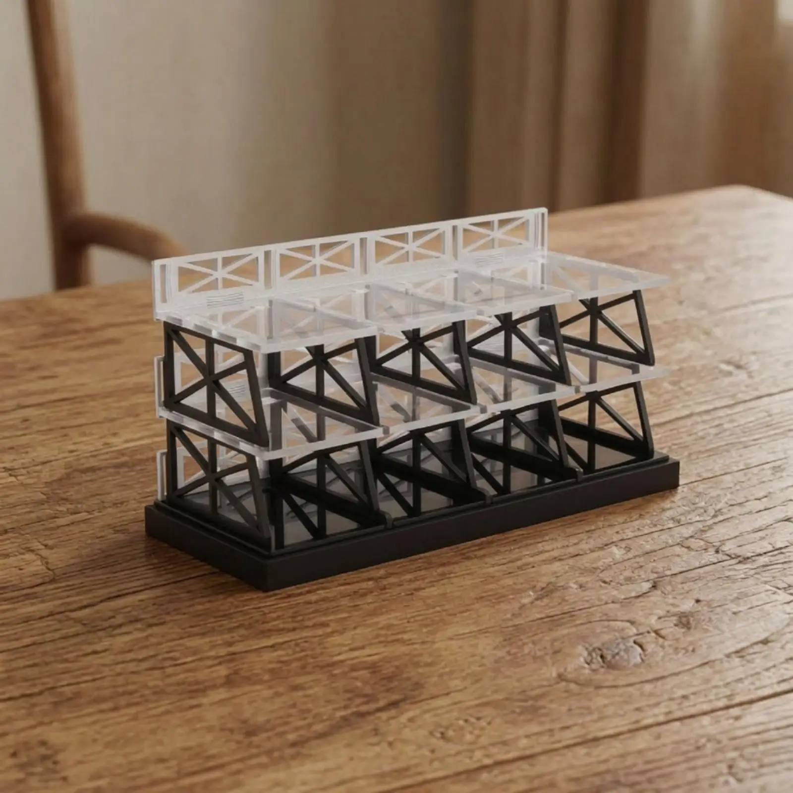 Three Tier Toy Car Parking Rack Display Stand PVC Miniature Garage for Diecast Model Cars Compact Desktop Organizer for