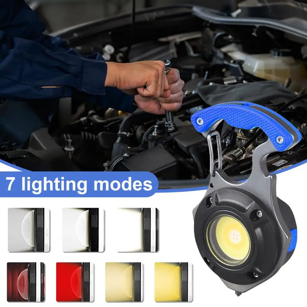 Keychain Light 7 Modes Adjustable USB Rechargeable Multitool LED Flashlight with Belt Cutter Screwdriver Whistle Bottle Opener