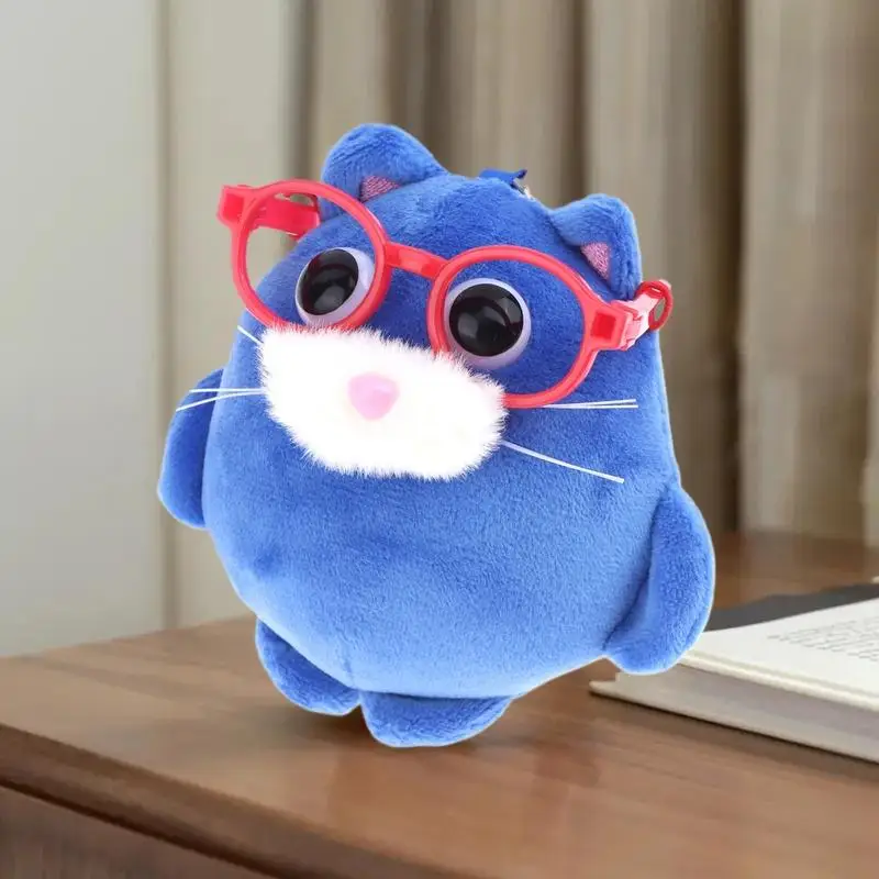

Синий плюшевый брелок с котенком из мультфильма, очаровательная мягкая кукла-кошка, подвеска для сумки, милый декор для рюкзака, идеальная идея подарка