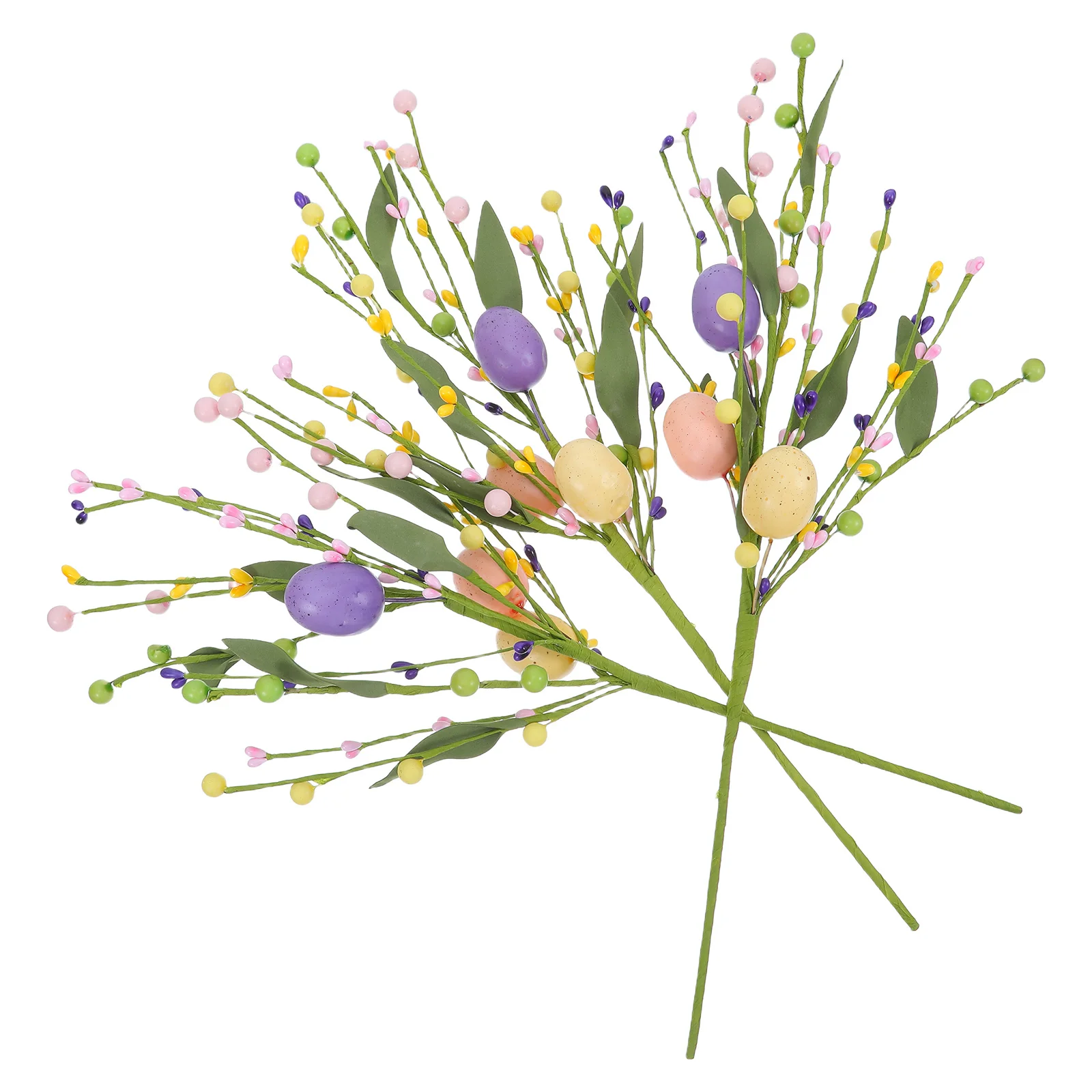 

3pcs Artificial Easter Eggs Picks Colorful Spring Floral Stems For Home Centerpiece Table Vase Decor Fake Flower Branch Spring