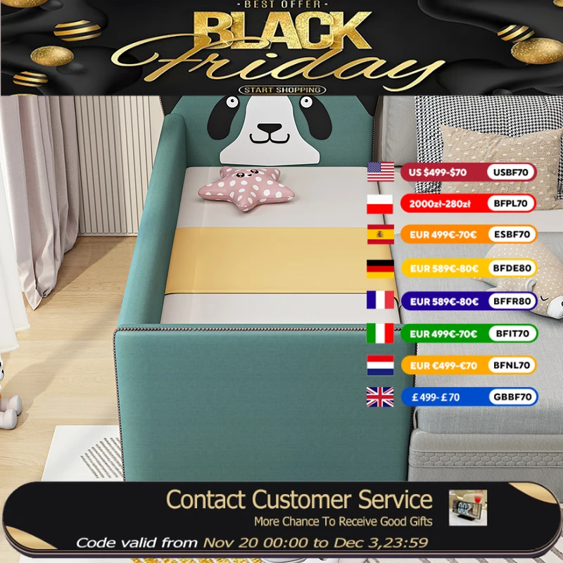 

Comforter Boundary Kids Bed Frame Sleeping Nordic Bedroom Princess Baby Bed Girls Modern Style Camas Infantiles Kids Furniture