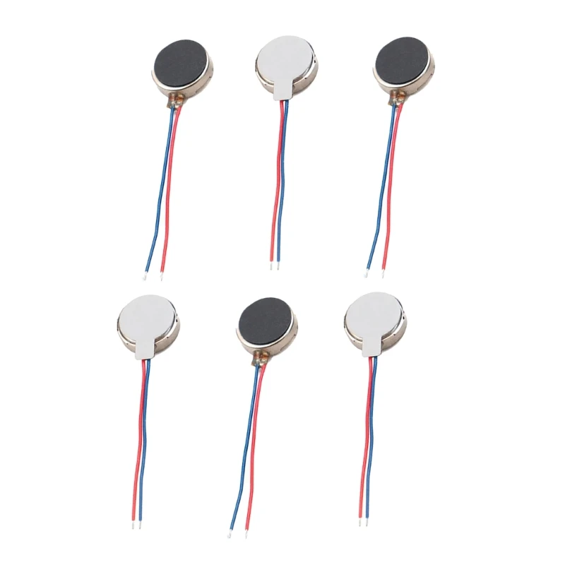 

6pcs Precise Flat Button Motor Mini Vibration Motor for Toy Medicals Equipment Reliable Performances, DC3V Power Supply Dropship