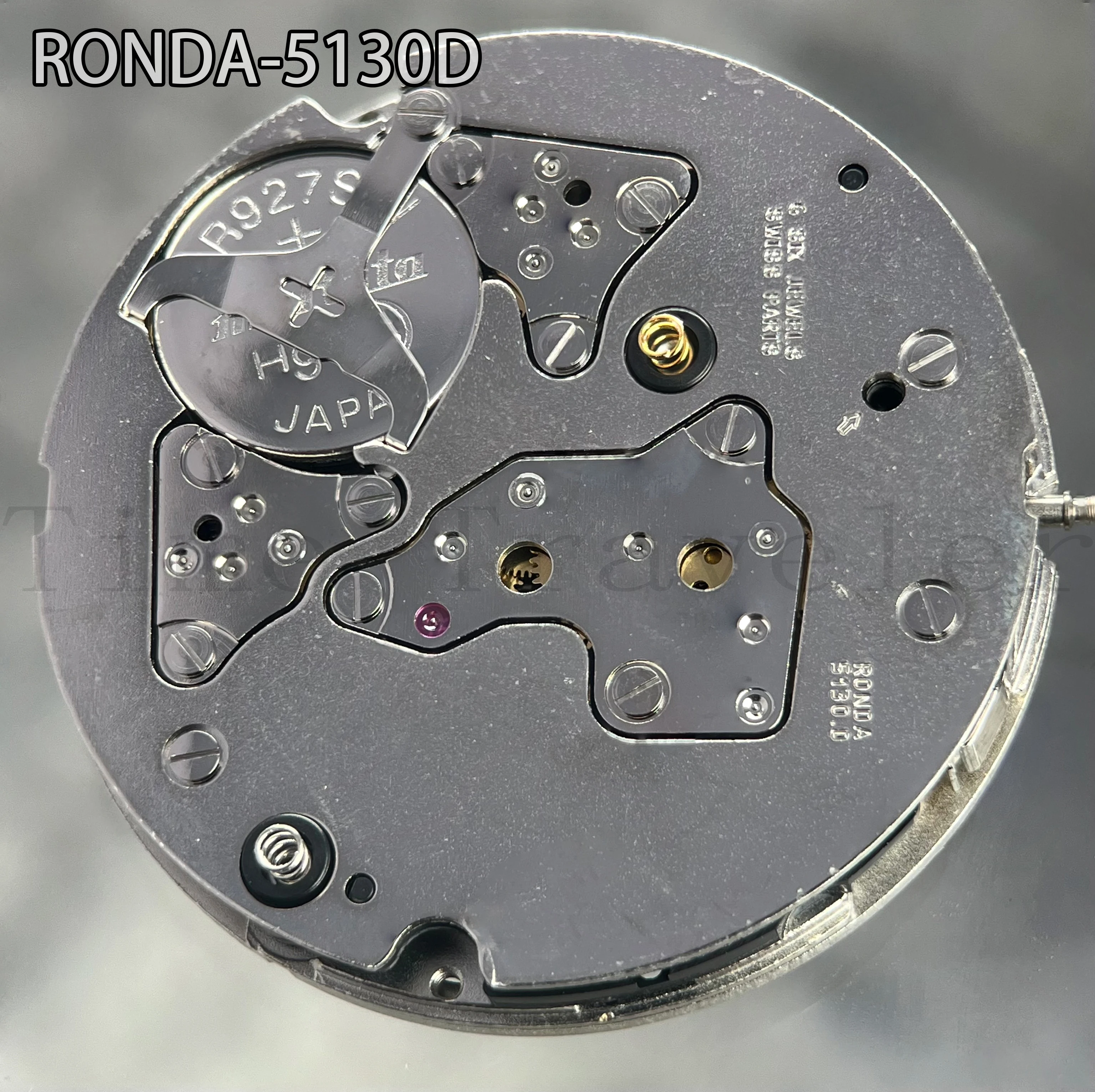 5130.D Ronda Movement Quartz Mechanism 5130D Silver Version White Datewheel Six Jewels Watch Parts Replacements