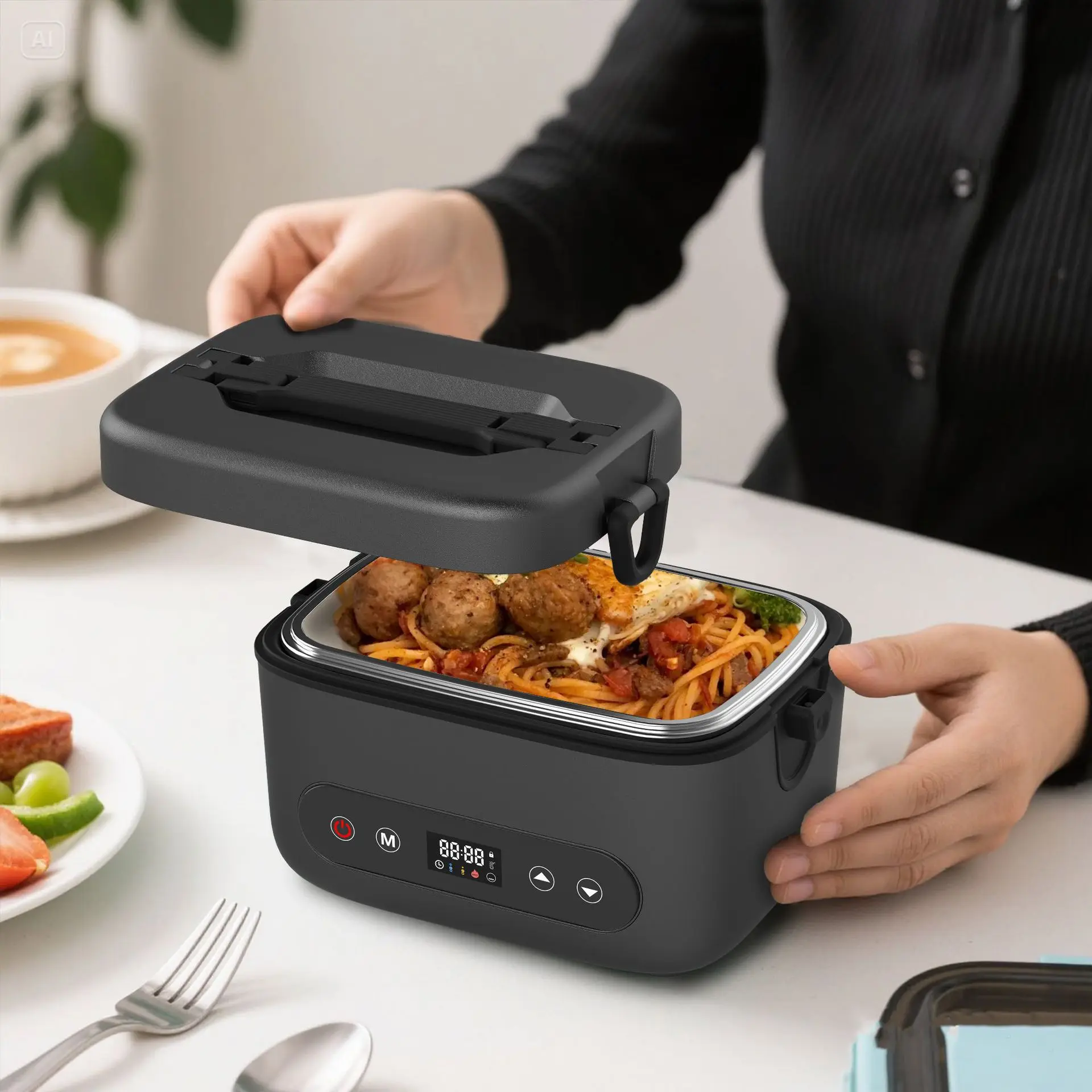 1.2L Electric Lunch Box 12000mAh Rechargeable Portable Food Warmer with 5 Heating Sides for Office, Truck, and Outdoor Use 3