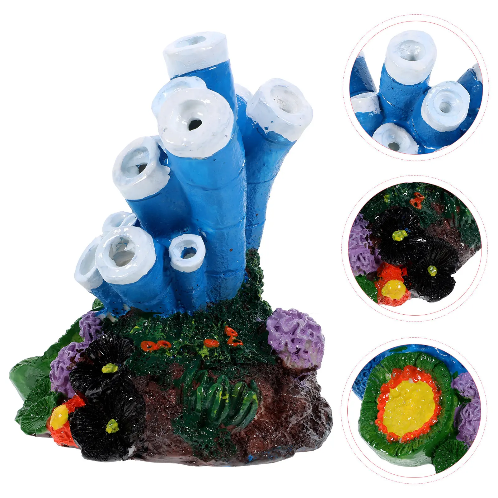 

Декорация для аквариума: коралл из смолы с пещерой-укрытием для креветок в небольшом аквариуме, устойчивая, простая в установке