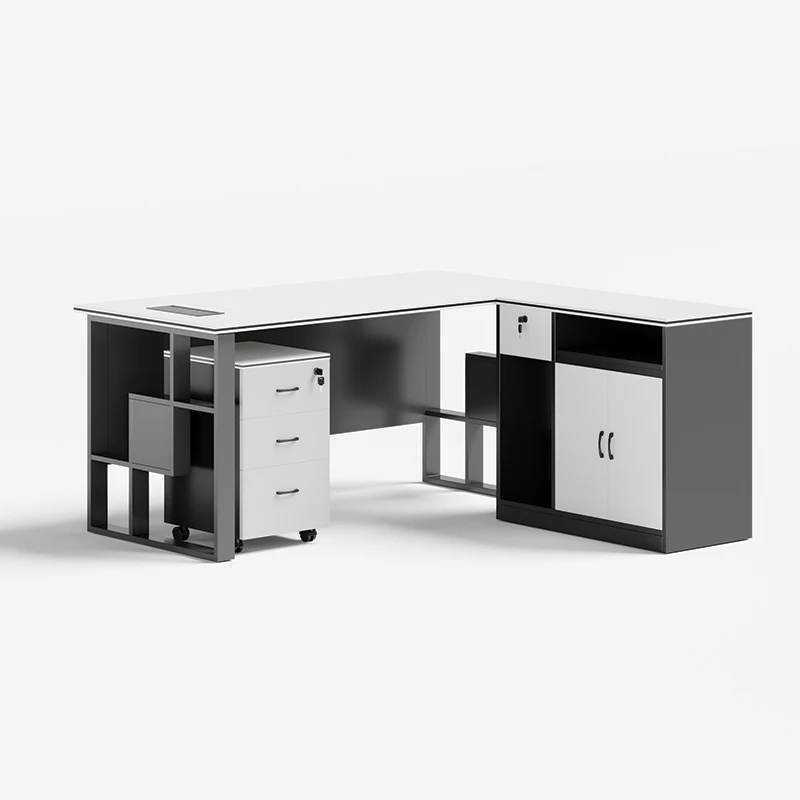 مكتب مكتب مخصص من المصنع مع طاولة مكتب بأدراج حديثة