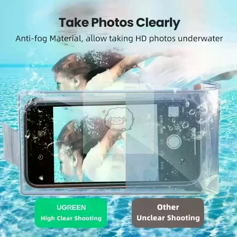 Capa universal transparente à prova d'água para celular, bolsa subaquática, capa protetora à prova d'água para telefone móvel