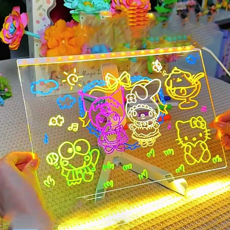 LED light up acrylic message board Erasable USB Children's Drawing Board DIY Tools for Birthday Gifts Bar Advertising Boards