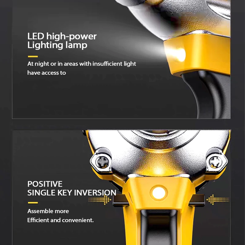 Hoediy-llave eléctrica de alto Torque sin escobillas, herramienta de impacto inalámbrica para Batería Dewalt de 20V, diosa eléctrica, 1/2 pulgadas