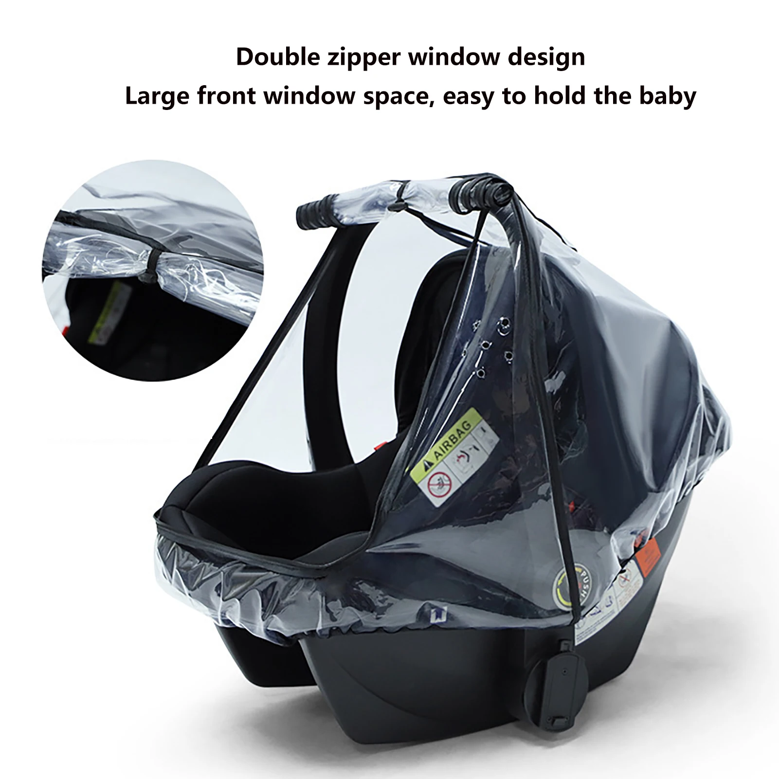 Baby Car Seat Rain Cover Food Grade EVA Stroller Weather Shield Waterproof Windproof Breathable Clear Raincoat Windscreen