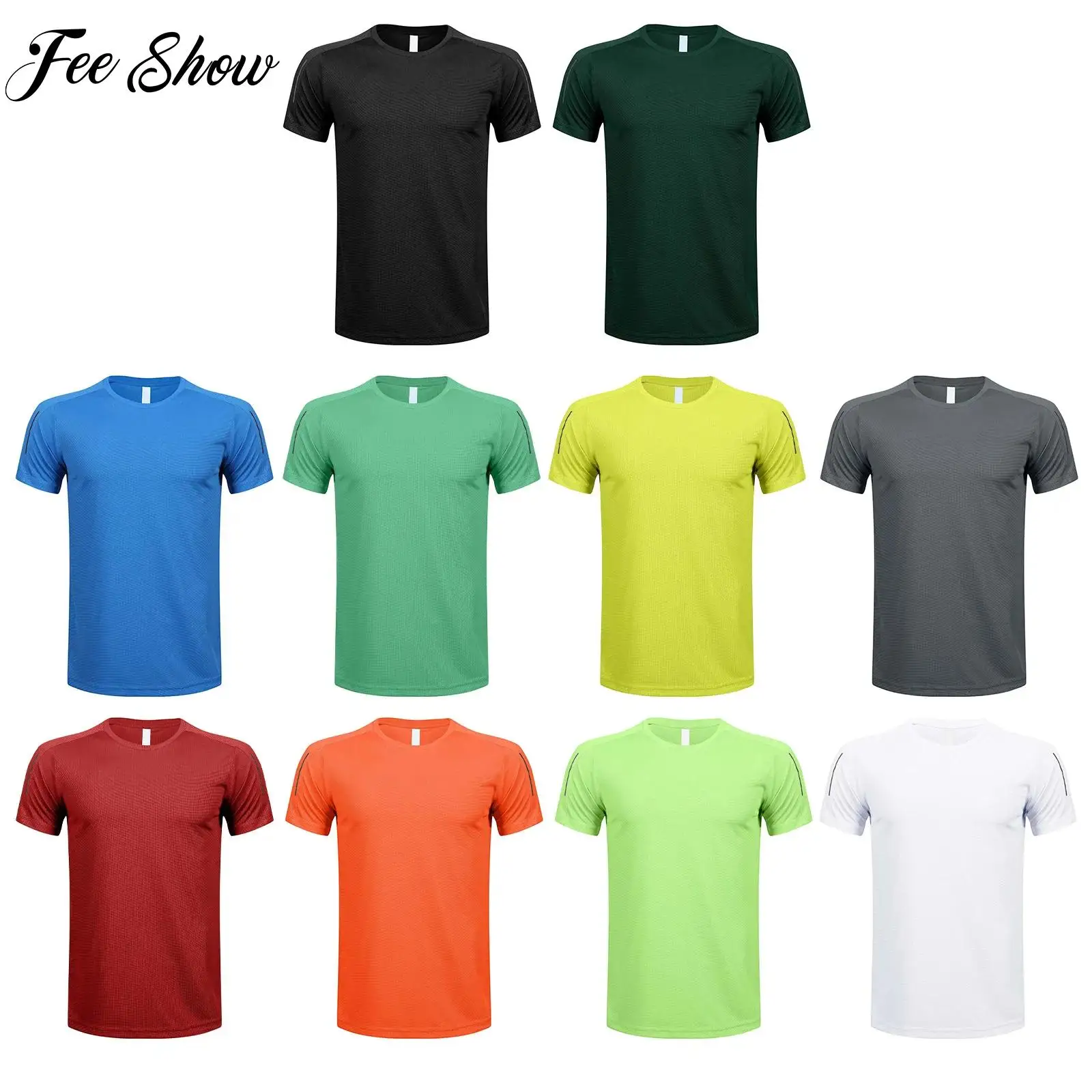 

Mens Quick-Drying Ice Silk Short Sleeves Sports T-shirt Moisture-Wicking Athletic Top for Male Running Workout Gym Casual Wear