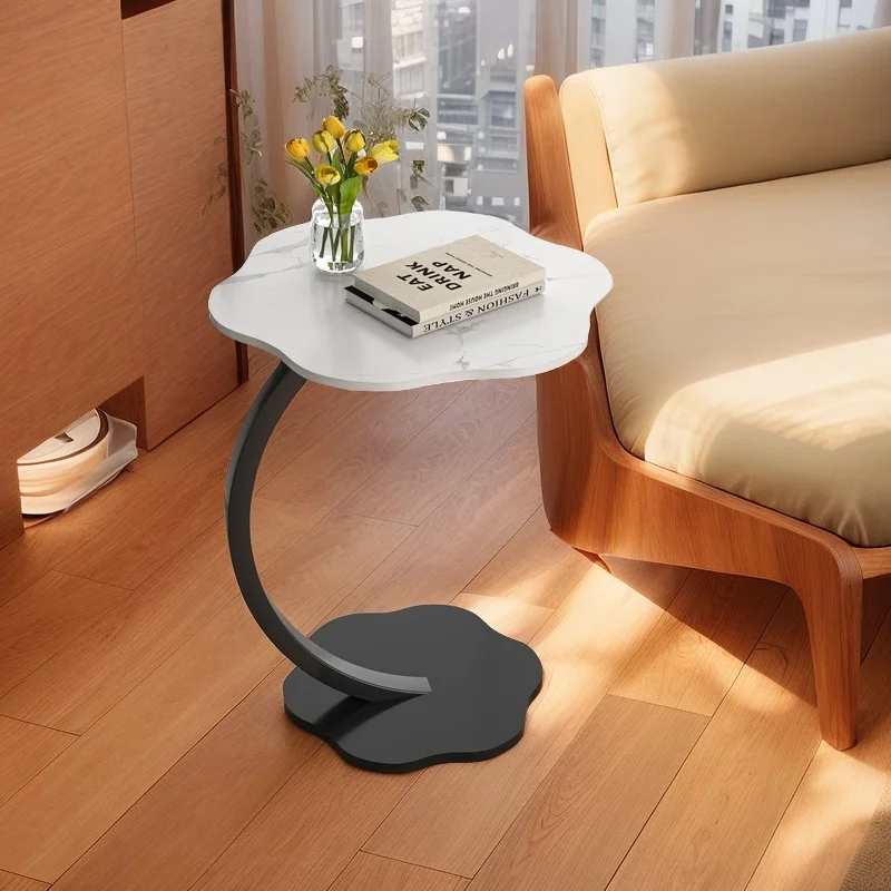 Coffee Tables Light Luxury Side Table Round Flower Bedside Table Bedside Home Study Desk Auxiliary Desk Living Room Furniture image 4