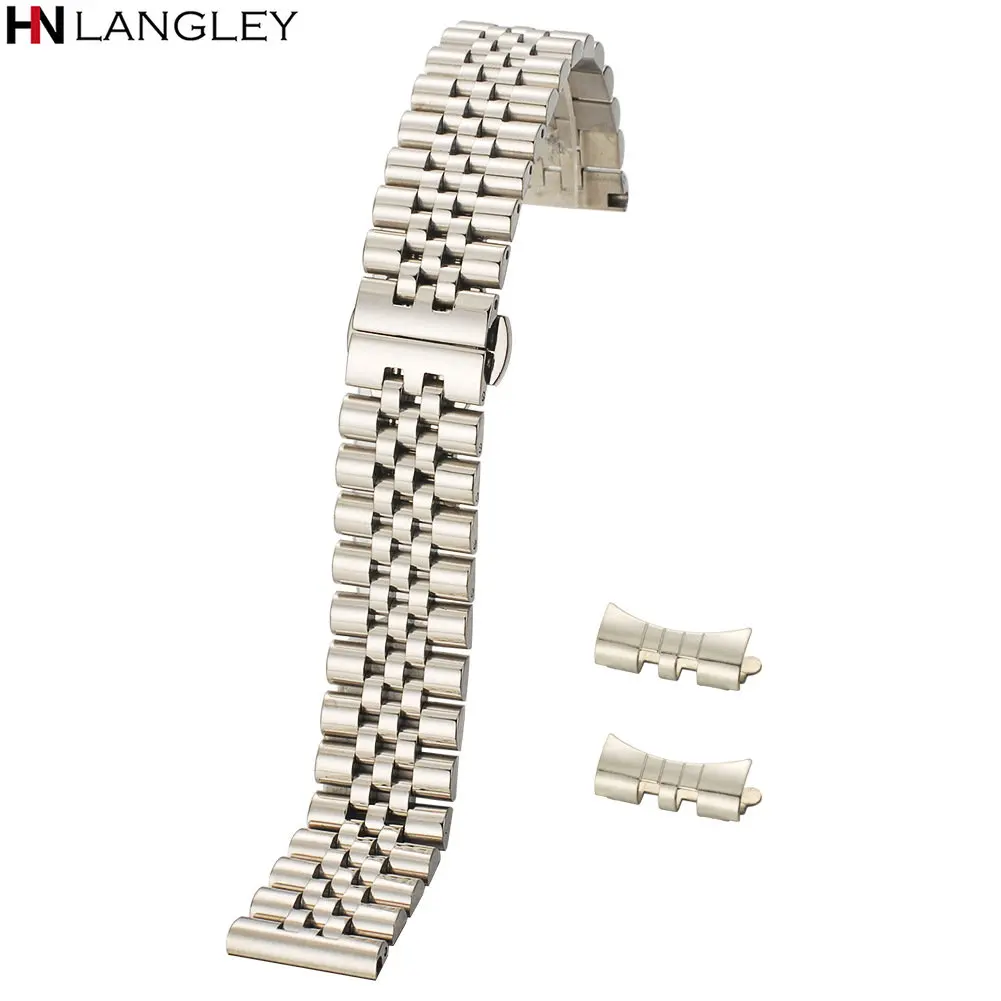 12/13/14/16/17/18/19/20/21/22mm Watch Band Strap Stainless Steel Watchband Bracelet Hollow arc interface With Tool Pins Replace