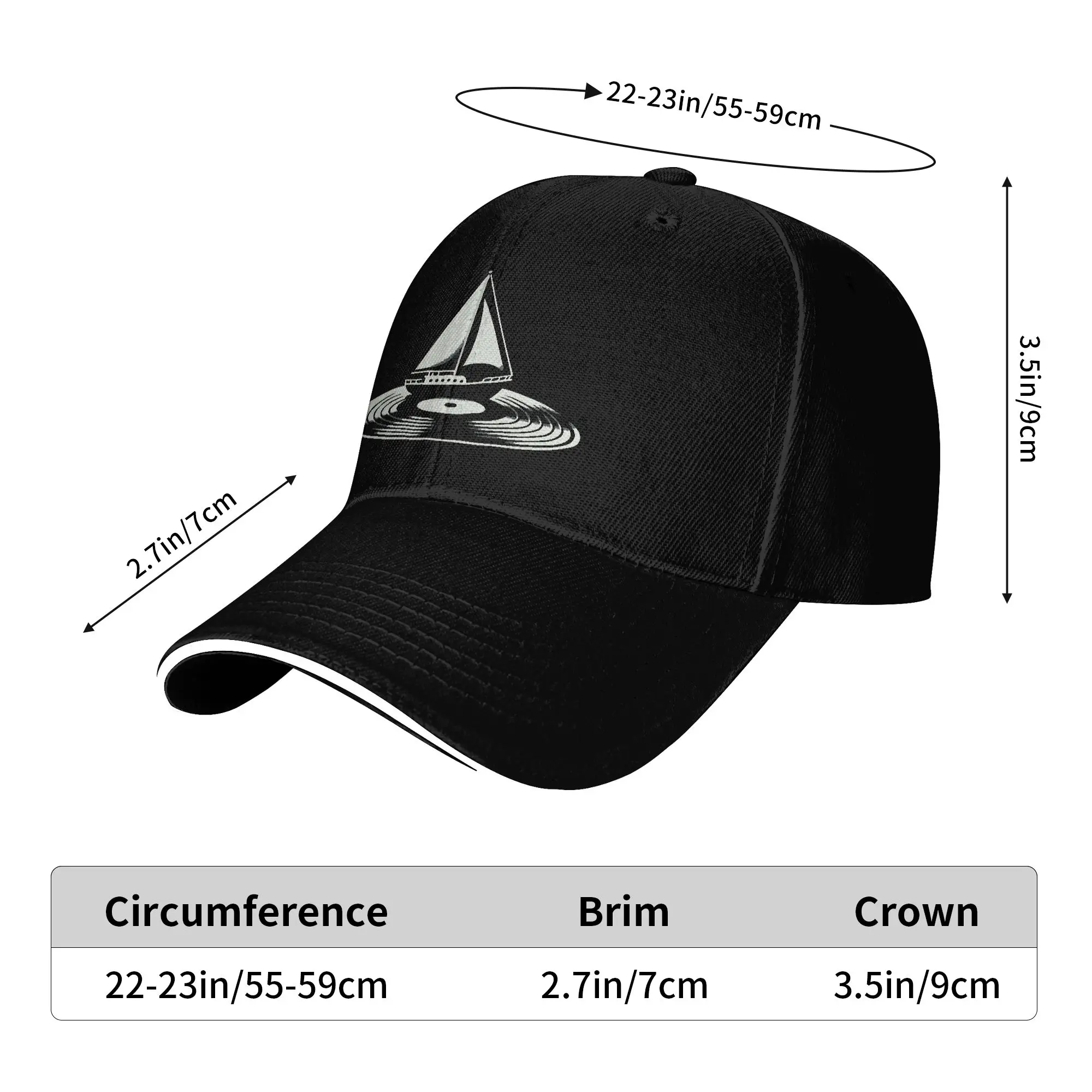 Vinyl Record Lover Yacht Rock 80s Retro Style Music Rock Sun Baseball Cap Summer Women Men Trucker Hat Sun-Proof Baseball Caps