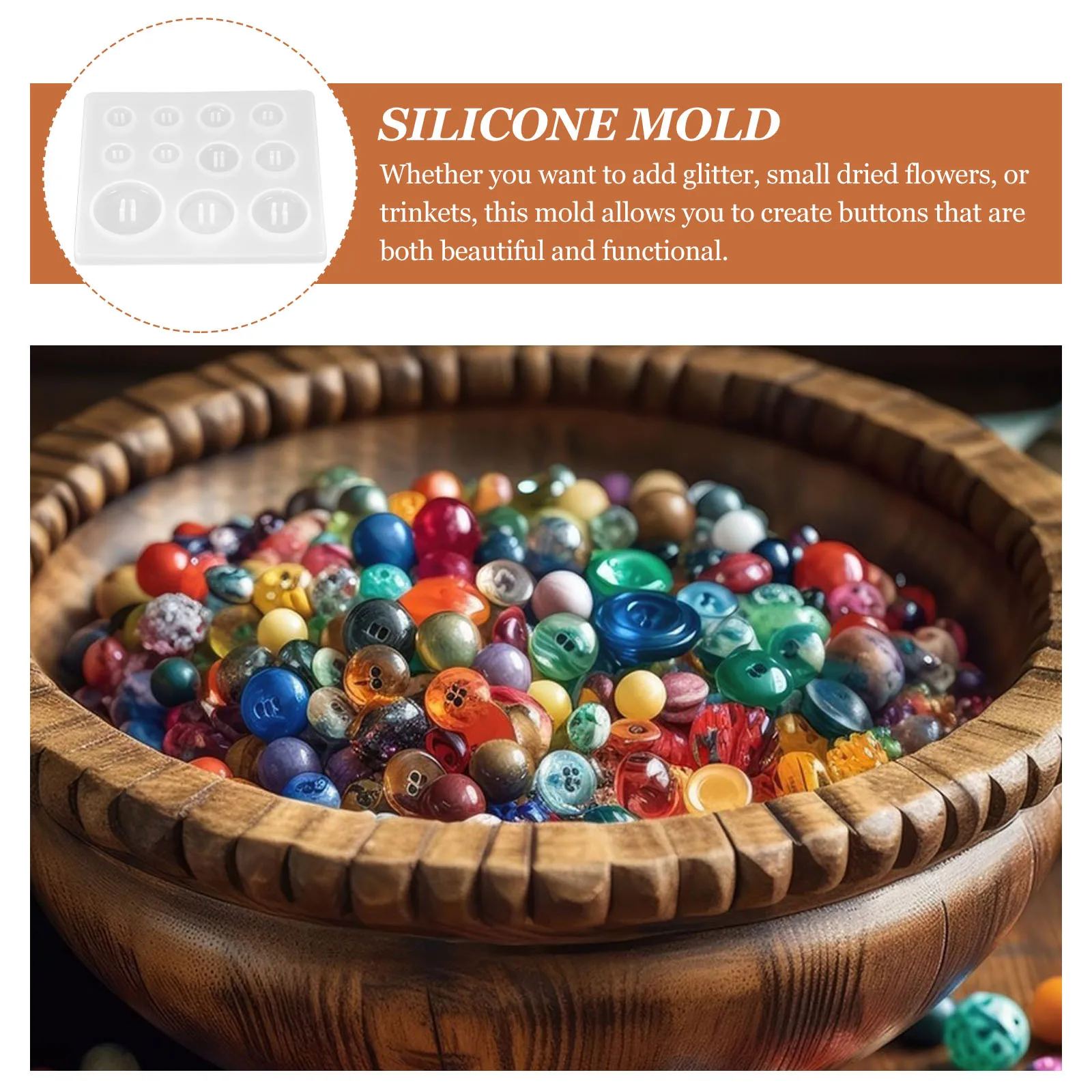 

3Pcs Button Silicone Mold Smooth Flexible Resin Mold for Craft Buttons DIY Resin Epoxy Supplies Craft Button Molds