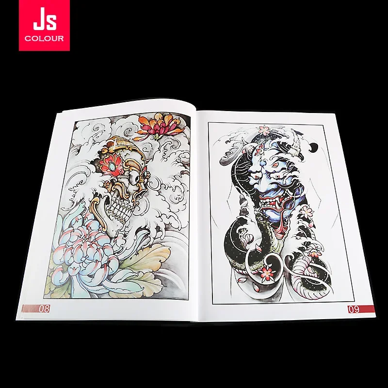 A4 Size Tattoo Design Book Chinese Myth Story Characters Beauty Prajna Skull Classic Patterns Tattoo Album for Artists And Enthu