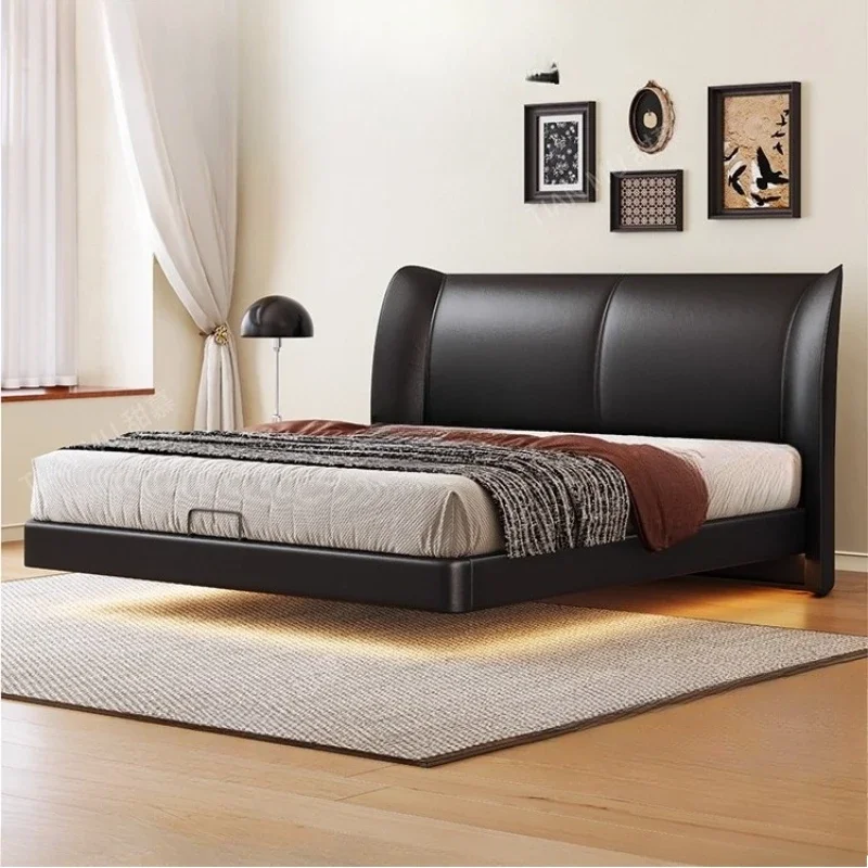 

200x220cm Home Suspended Bed Frames Queen 2 People Headboard Black Wedding Double Bed Floating King Size Twin Nordic Furniture