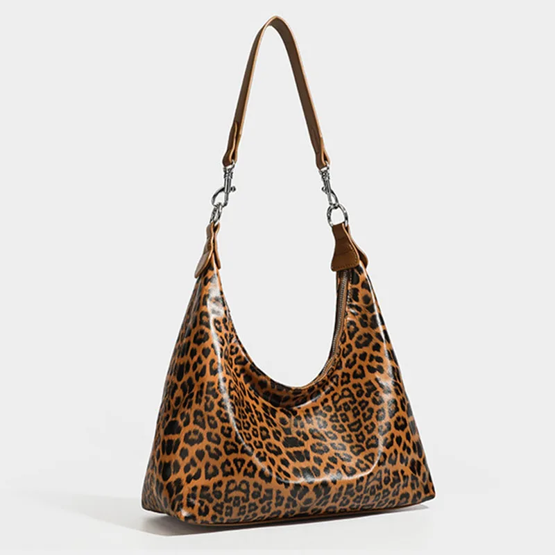XMESSUN New Luxury Leopard Print Tote Bag,Designer Women Commuter Handbag Purse Printed Large Capacity Underarm Shoulder Bag