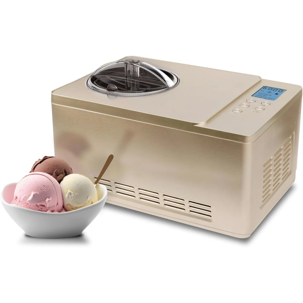 2 Qt. with Built-in Compressor, LCD Digital Display & Timer, No Pre-Freezing, ICM-220CGY, Champagne Gold