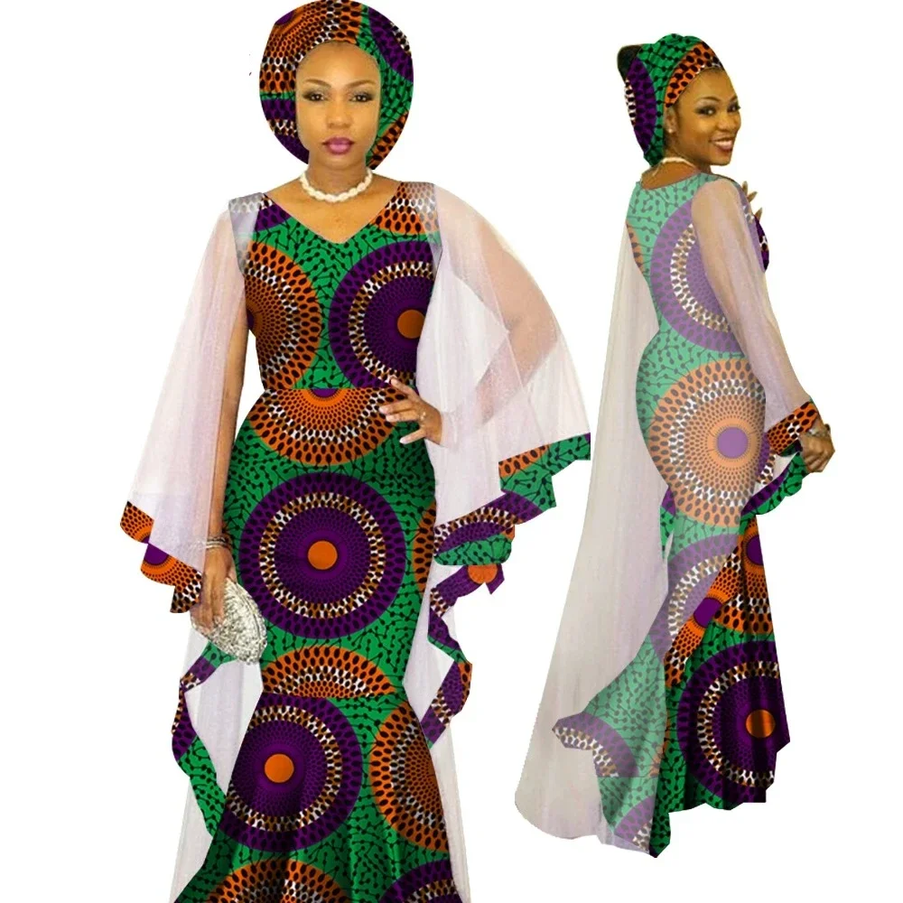 March Headwrap Ankara African Print Fashion Dresses il più nuovo stile etnico tradizionale abbigliamento donna WY4624