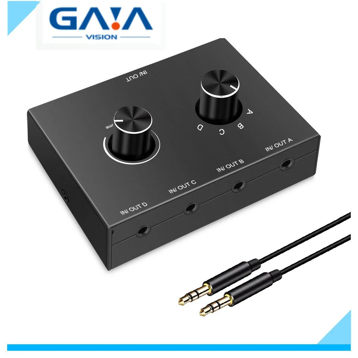 

3.5 Headphone Audio Switch 4 In 1 Out / 1 In 4 Out Bidirectional Switcher Stereo 3.5mm Headphone Amplifier