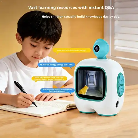 Smart AI Chat Robot 40+ Voice Options For Kids Learning Dual Mic 200MP Rotating Camera Object Recognition, Photo ID, Smart Toy