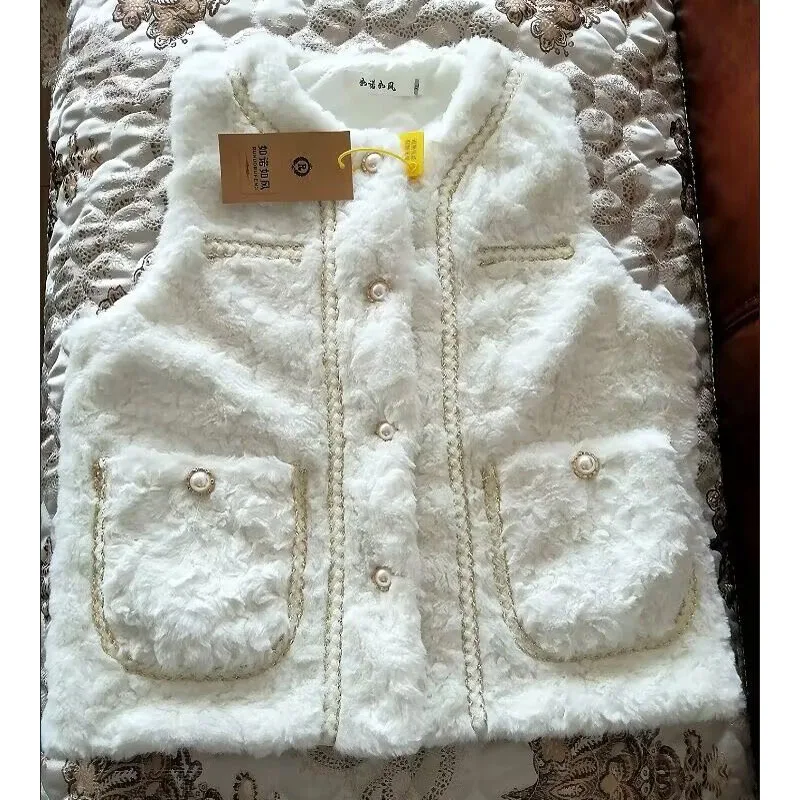 

NEW Autumn Winter Lamb Hair Vest Women Fluffy Vests Korean Thick Warm Short Faux Fur Coat Sleeveless Jacket Ladies Outwear