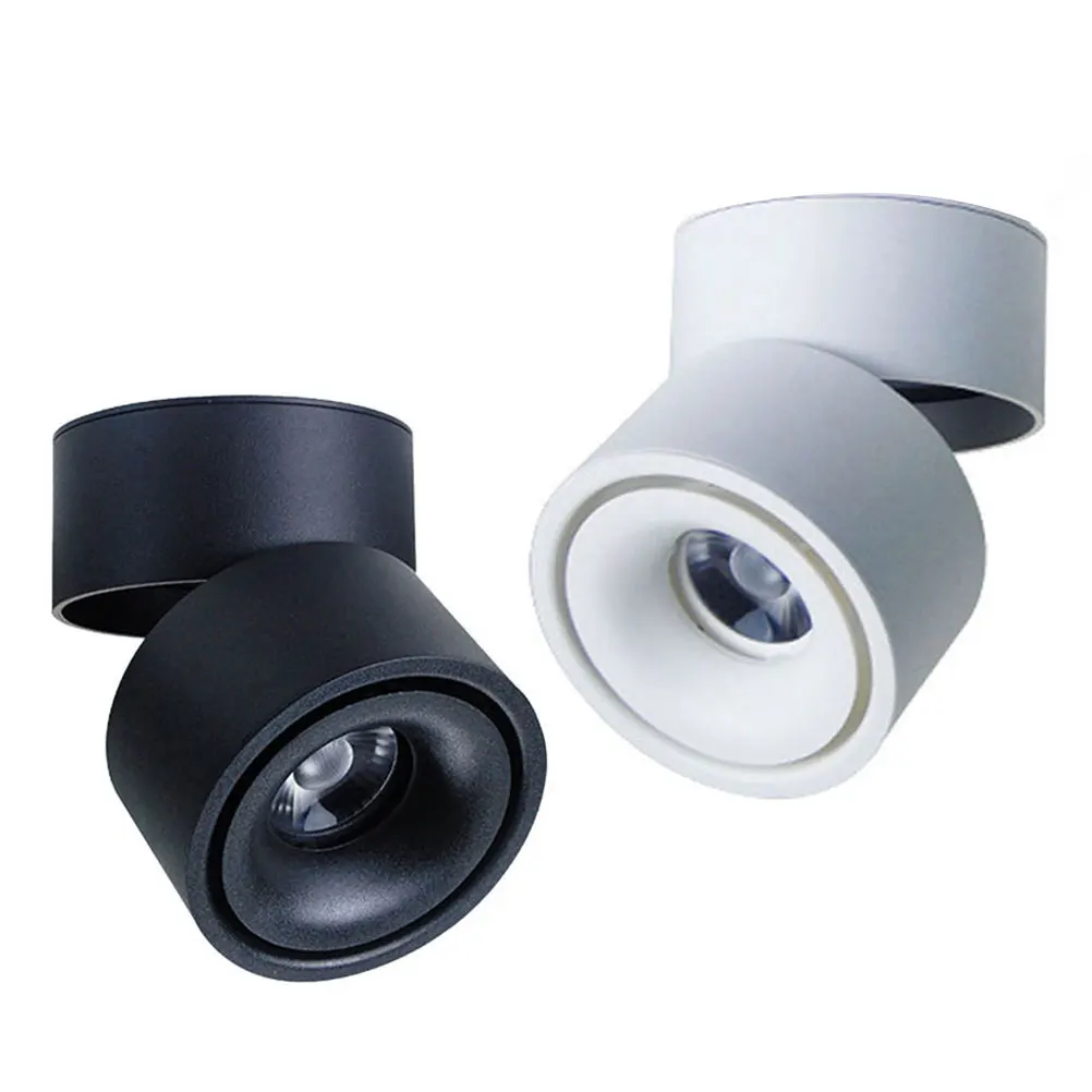 

LED Spotlight Ceiling Downlight Adjustable Head White Flush Mount Indoor Lighting Fixtures Thickened Radiator for Showcase