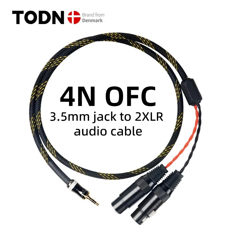 TODN HiFi cable audio XLR cable Audio signal wire plug 3.5mm aux plug convert XLR plug