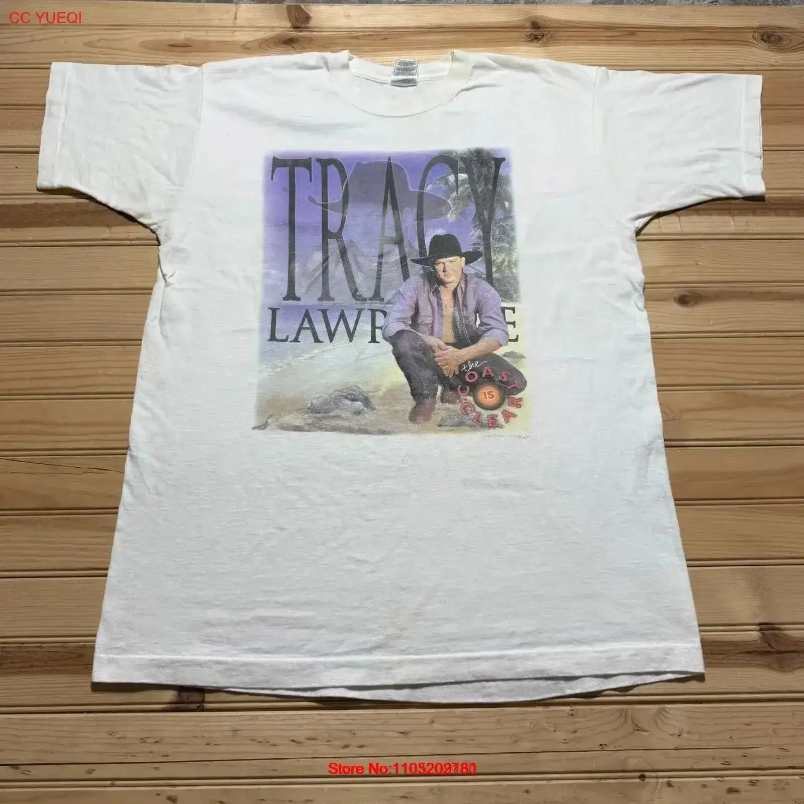 خمر 1997 تريسي لورينس الساحل واضح جولة الفرقة البلد تي شيرت حجم XL غسلها تنفس خمر غسلها الموضة