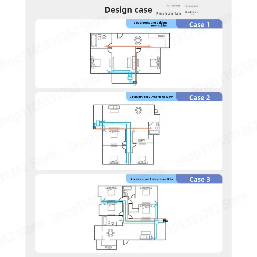 Ceiling Mount Whole House ERV Heat Recovery Ventilator H13 HEPA Filter 99.9% PM2.5 Formaldehyde Removal Fresh Air System