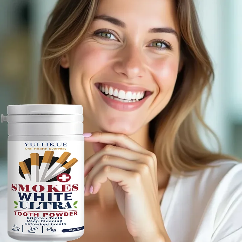 

YUITIKUE Smokes White Ultra Tooth Powder | Отбеливающее средство для зубов с глубокой очисткой и освежающим эффектом 80г