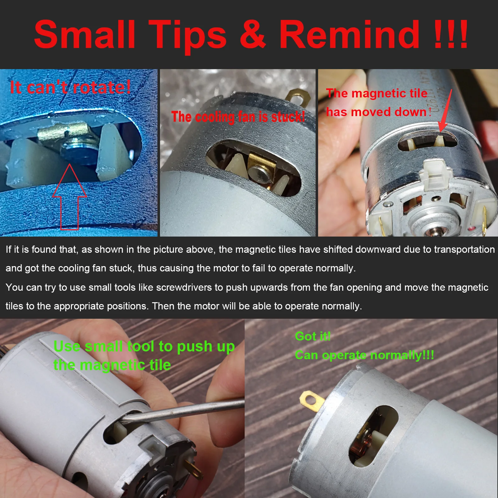 RS550 Gleichstrommotor 10,8 V/12 V/16,8 V/18 V/21 V Mikro-Elektroschraubermotoren mit 9/11/12/13/14/15 Zähnen Getriebemotor mit hohem Drehmoment – Detail 5