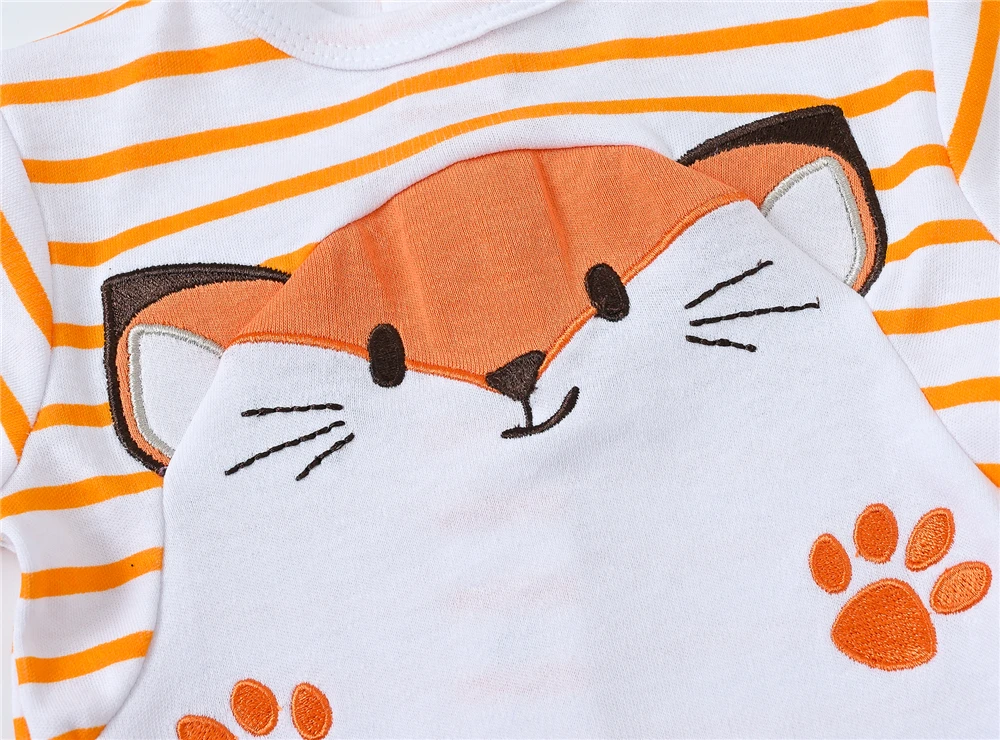 Newborn Baby Boy Clothes Long Sleeve 100% Cotton Cool Fox Design Overalls 0-12 Months Infant jumpsuit Romper