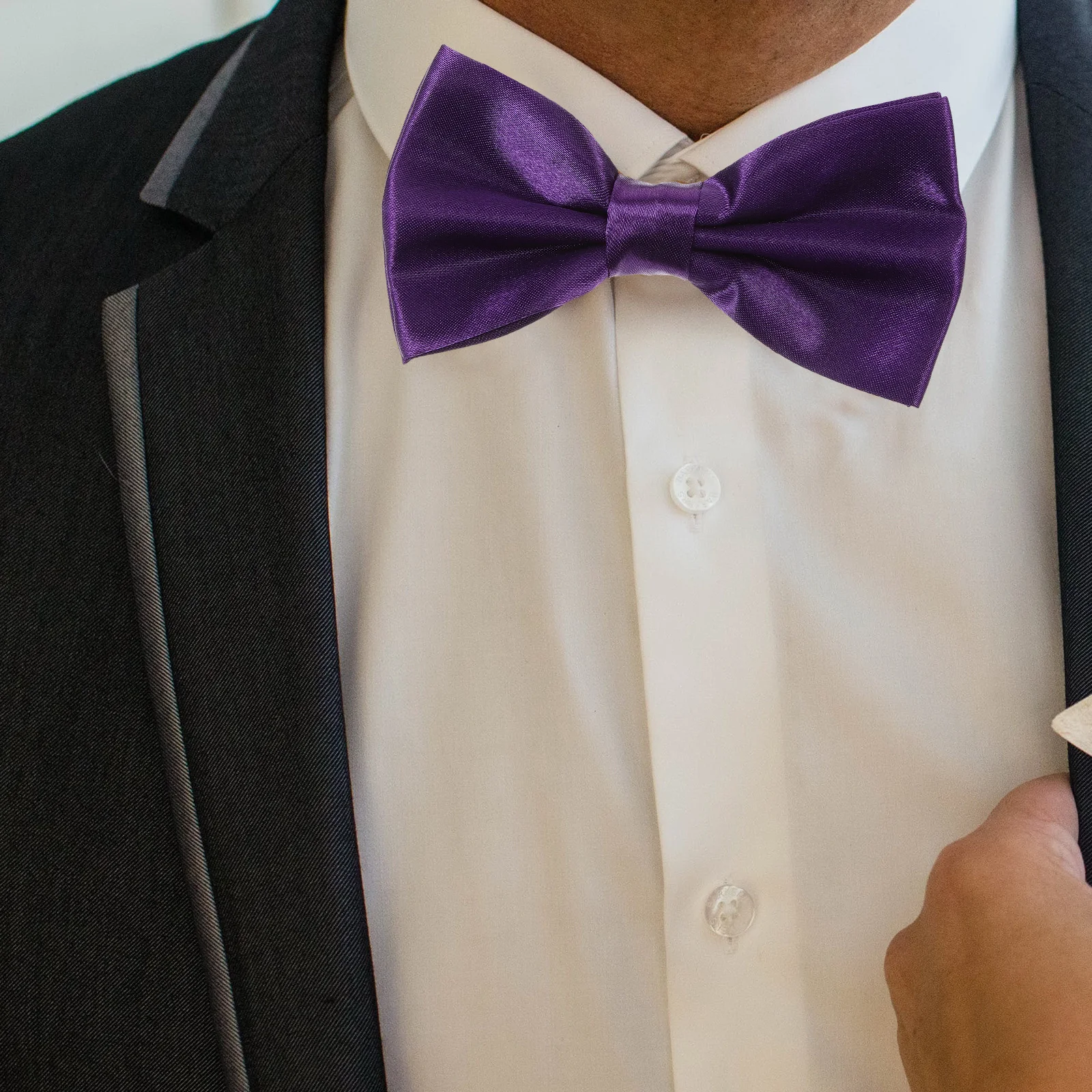 1 مجموعة ربطة القوس فيونكة ومنديل جيب للرجال الساتان Cummerbund مجموعة النمط الكلاسيكي سهرة ملحق لحفل التخرج