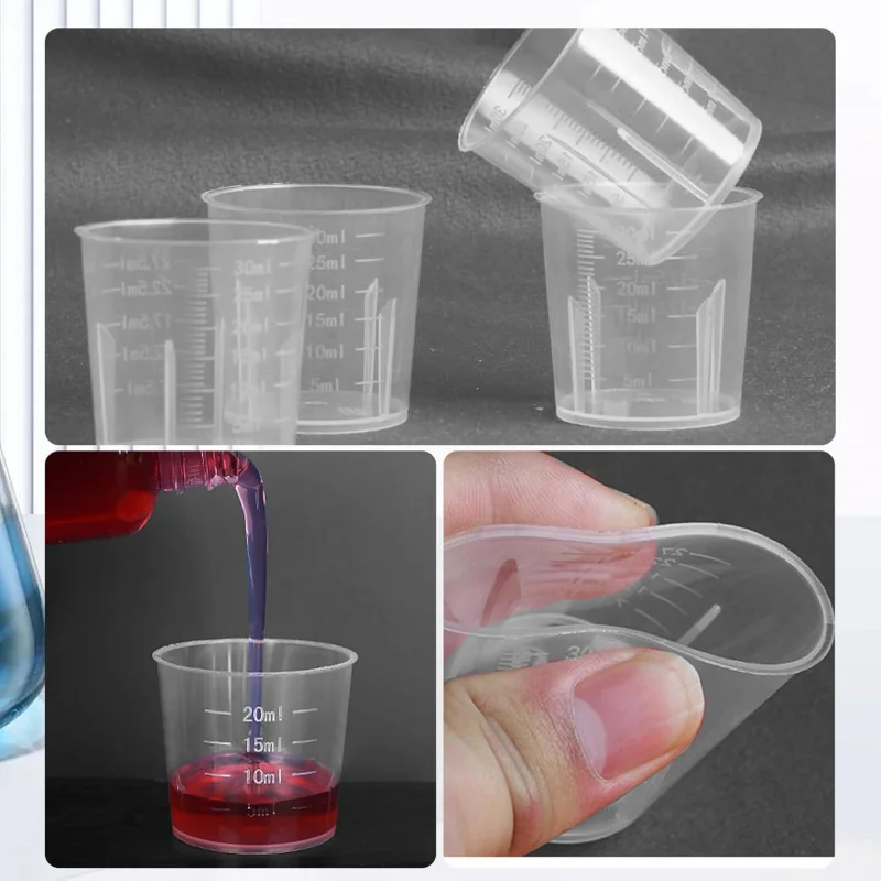 

【15 Pack Small Measuring Cups】Clear Graduated Beakers for Cooking, Baking, Lab Use - Multi-Purpose Measurement Tools