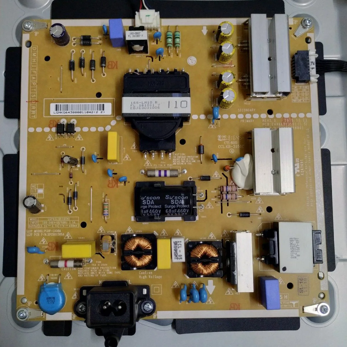

Оригинальная плата питания EAX66883501(1.5) EAY64388801 для телевизоров LGP43LIU-16CH1, 43UH6030-UD, 43UH6100-UH, 43UH610A-UJ