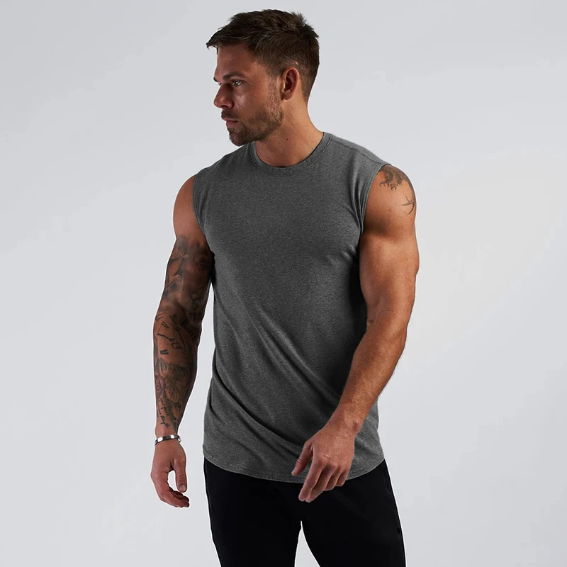 Ropa Deportiva de gimnasio para hombre, chalecos transpirables de algodón fresco para culturismo, camisetas sin mangas para entrenamiento