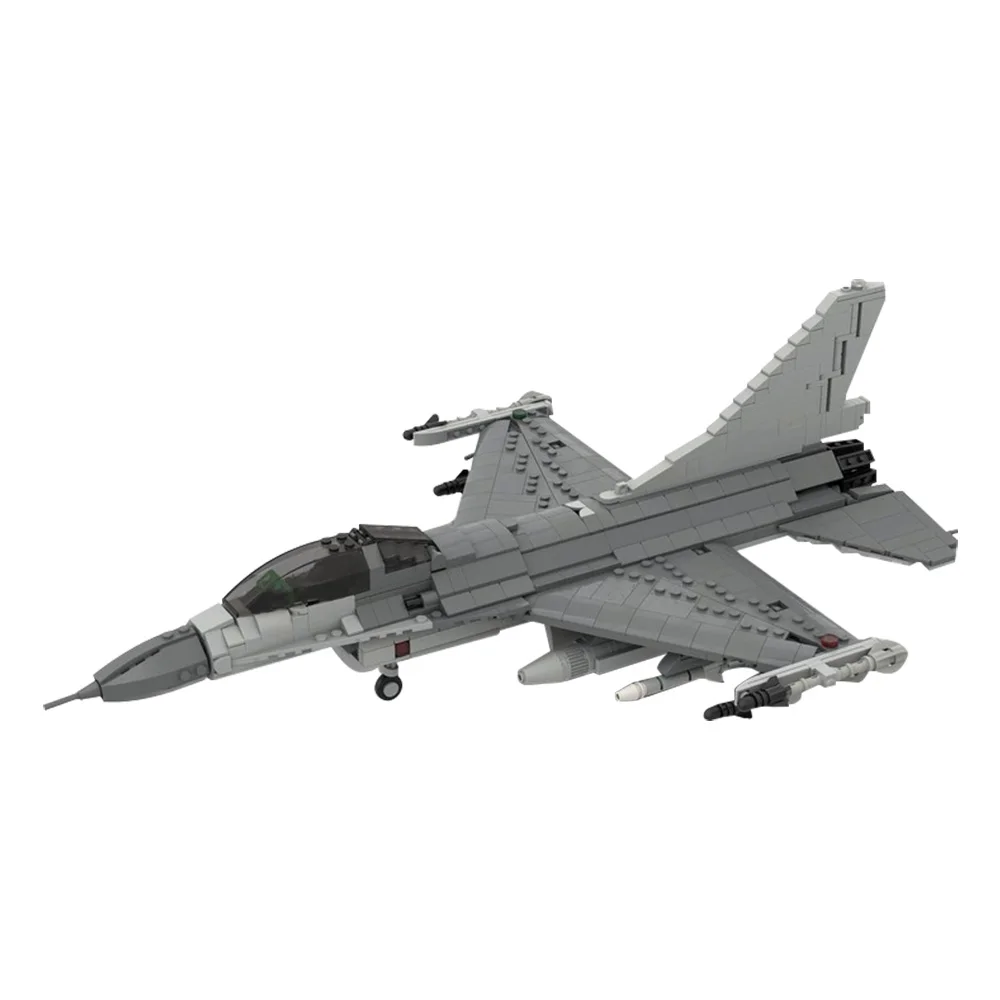 

MOC US Military F-16 Fighting Falcon 1:35 Scale Model Building Blocks Viper Air Fighter Assembled Bricks Toy Gift Collection