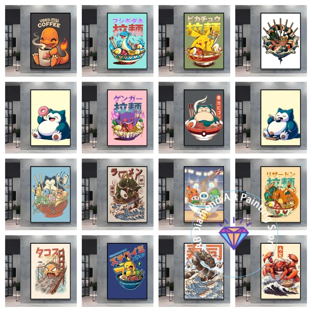 

Pokemon Pikachu Square Round AB Diamond Painting Kit 5D DIY Diamond Embroidery Cross Handmade Art Gift Crafts Home Decor Gift