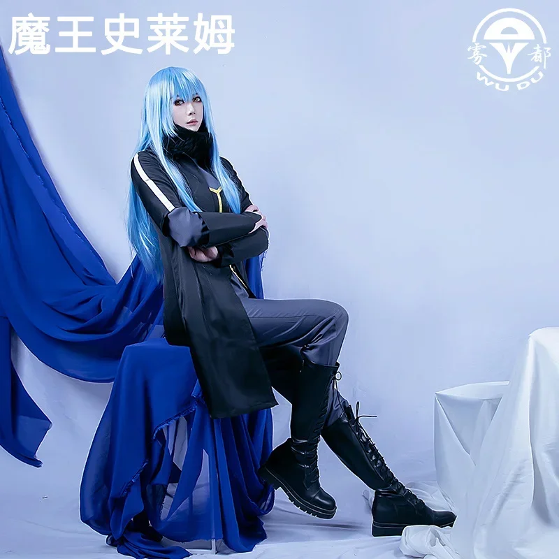 Rimuru Tempest Cosplay Anime That Time I Got Reincarnated as a Slime Costume Halloween Uniform Trench Wig Mask Set