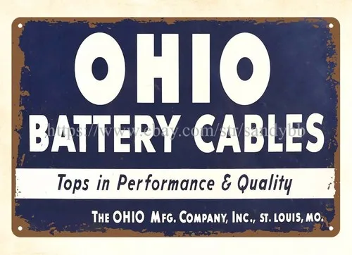 Ohio Battery Cables Metall-Blechschilder für Hütten