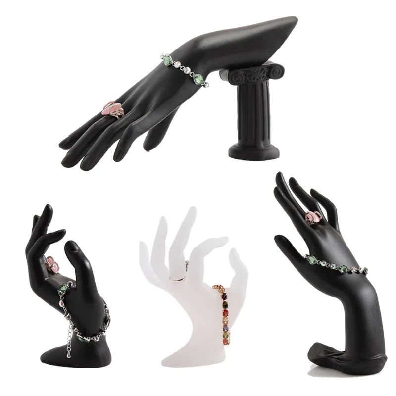 

Resin Mannequin Hand Finger Gloves Rings Bracelet Bangle Watch Jewelry Display Stand Organizer Holder Storage Holder