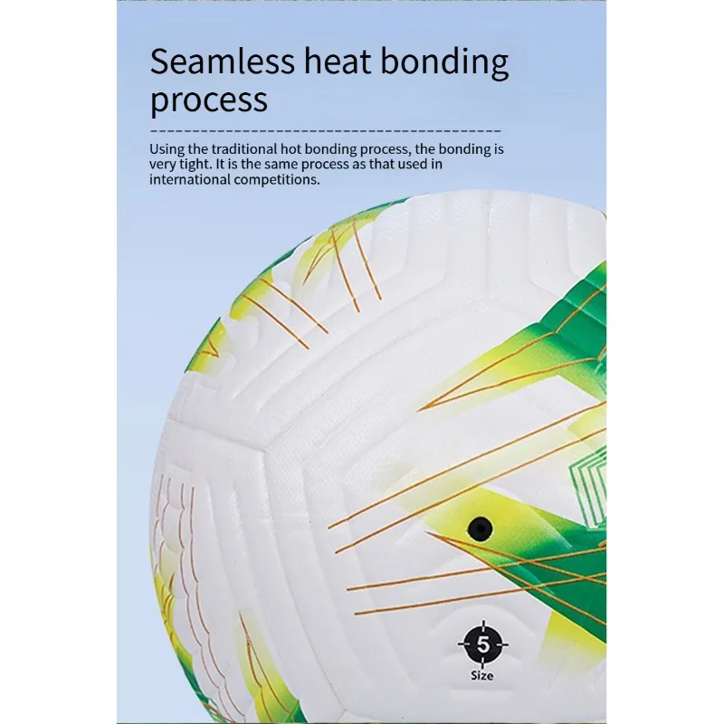 Standard Size 5 Soccer Ball Crafted From High Quality Soft PU Seamless Elastic for Soccer Sports League Training and Match Needs