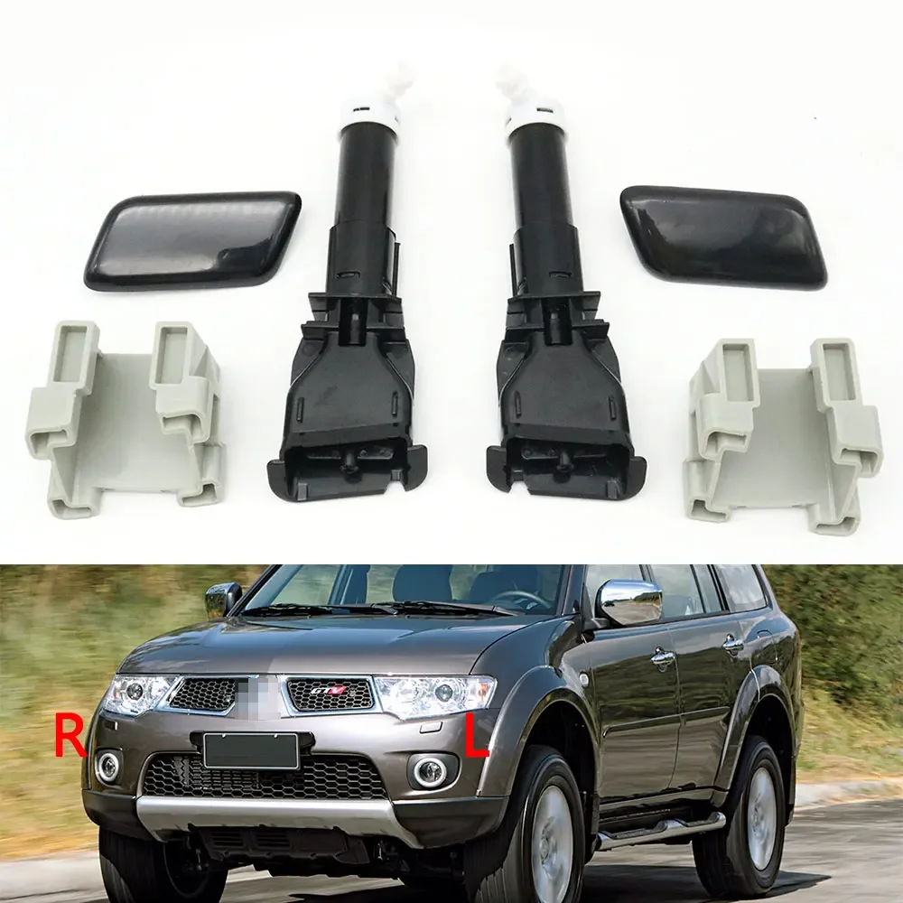 Headlight Lamp Washer Jet Nozzle Cover / Bracket For Mitsubishi Pajero Montero Sport 2008-2014 L200 09-13