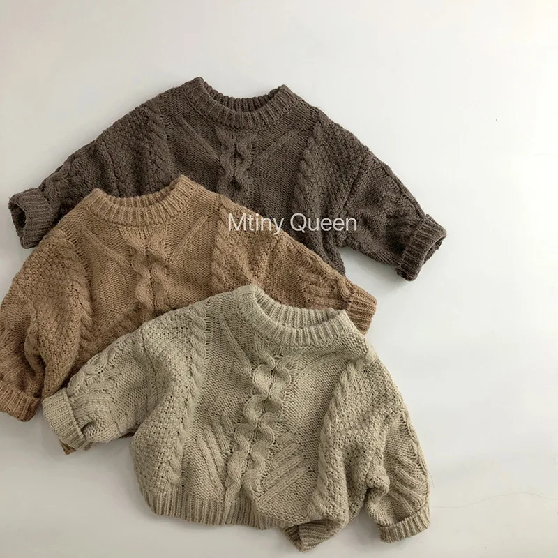 Autumn Winter Korean Style Children Clothes Casual Loose Pullover Sweater Baby Boys Girls Sweater Kids Knitting Pullover Tops