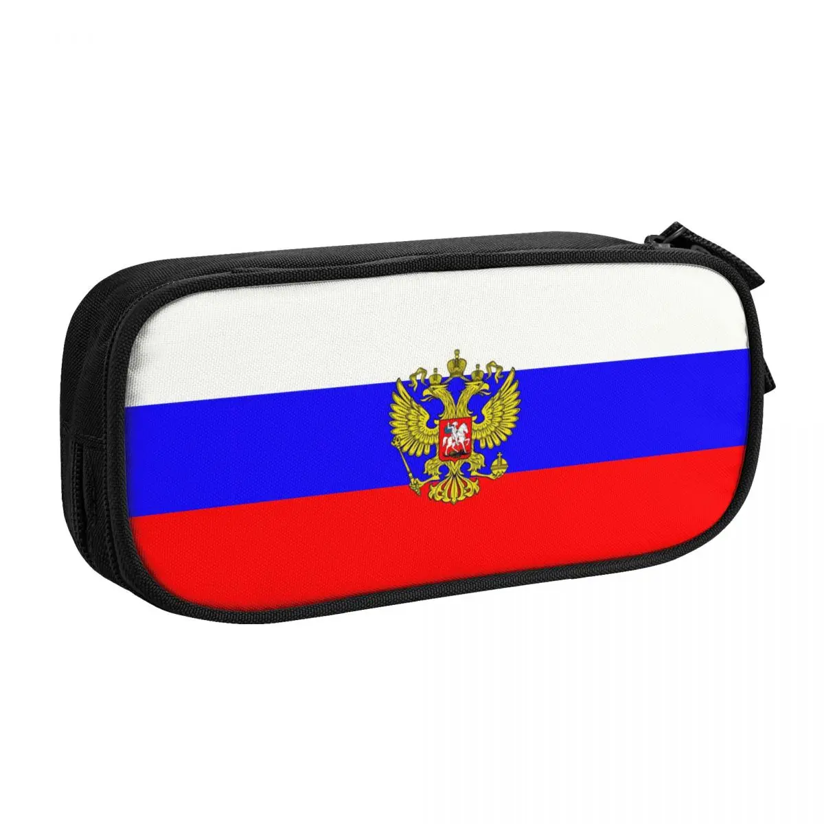 Customized Russian Flag Pencil Cases for Girl Boy Large Capacity Pen Box Bag Stationery