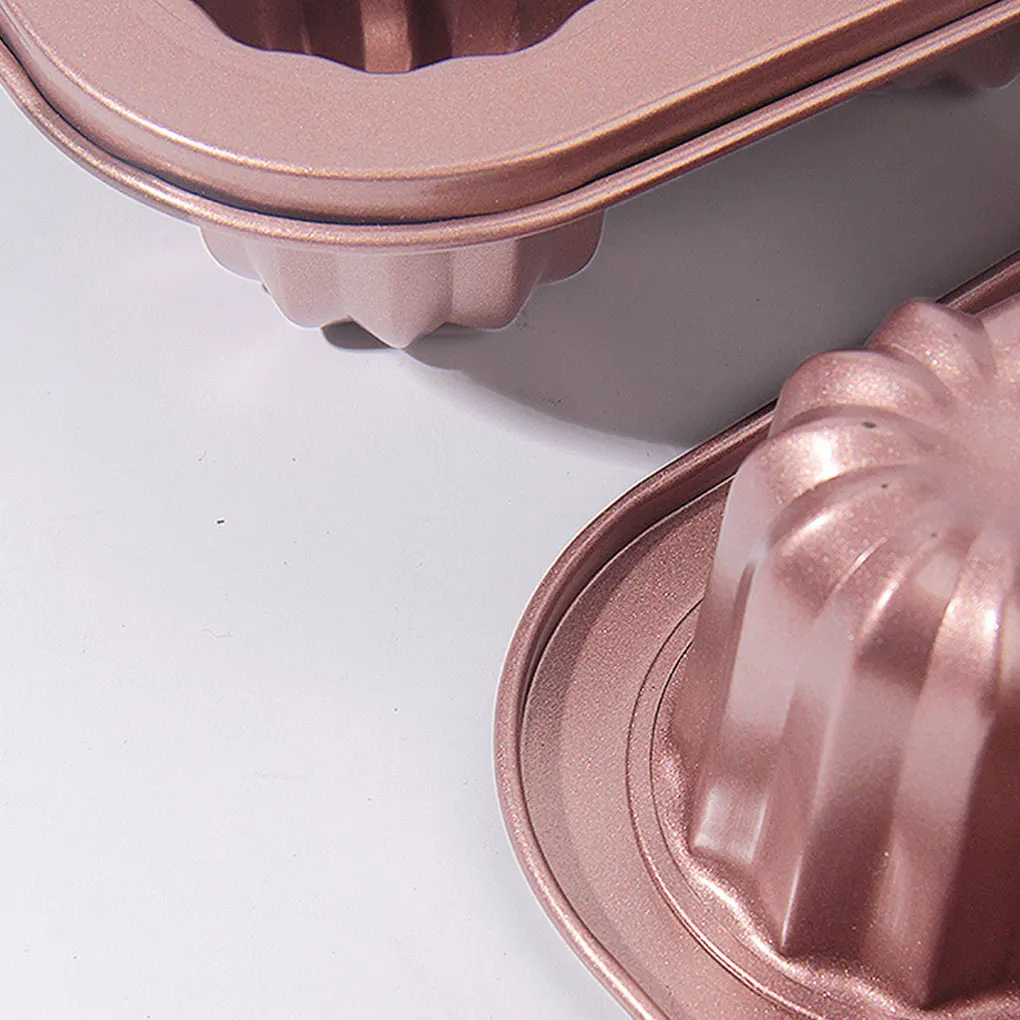 Non-Stick Muffin Cupcake Pan Made With Carbon Steel Eco-Friendly And Non-Toxic Canele Mold Cake Pan Rose Gold