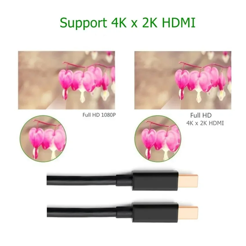 4K/1080p Mini Displayport (Thunderbolt 2 Compatible) Male to male adapter converter miniDP for apple iMac MacBook Pro Air hdtv