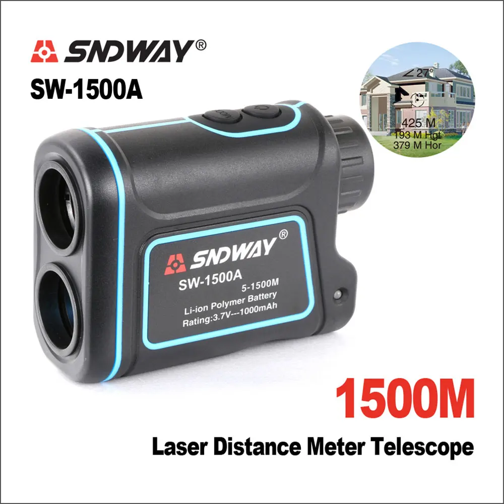 SNDWAY 600M 1000M 1500M Golf Rangefinder Mini Slope Adjusted Mode Laser Distance Meter Rangefinder for outdoor Sports Hunting